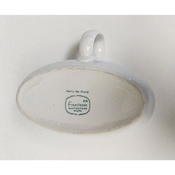 Franciscan Vintage 1959-1965 White stoneware Merry Go Round Gravy Boat - Picture 10 of 10